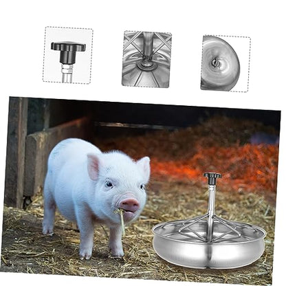 Yardwe Stainless Steel Feeding Trough for Livestock Thicken Design Easy to Feeder for Pigs Goats and Other Farm Animals Silver