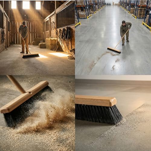 SPARTA Flo-Pac Horsehair Floor Sweep, Floor Brush for Cleaning, 24 Inches, Black - style: Polypropylene with Horsehair