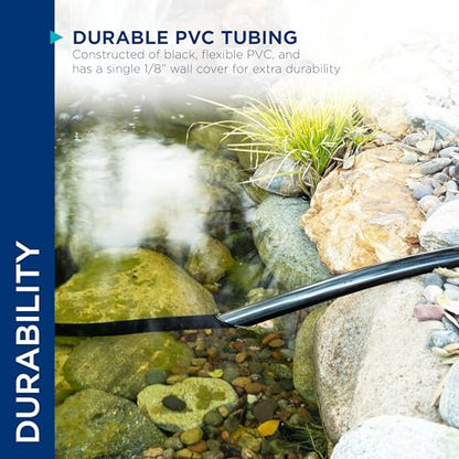 Alpine Corporation 5/8 Inch Inside and 3/4 Inch Outside Diameter by 100 Feet Long PVC Tubing for Ponds, Fountains and Waterfalls Circulations, Black - size: 5/8" I.D. x 3/4" O.D.