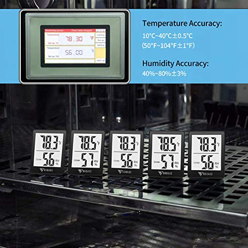 DOQAUS Digital Hygrometer Indoor Thermometer Humidity Meter Room Thermometer with 5s Fast Refresh Accurate Temperature Humidity Monitor for Home, Bedroom, Baby Room, Office, Greenhouse, Cellar (Black) - color: Black