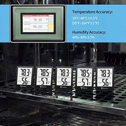 DOQAUS Digital Hygrometer Indoor Thermometer Humidity Meter Room Thermometer with 5s Fast Refresh Accurate Temperature Humidity Monitor for Home, Bedroom, Baby Room, Office, Greenhouse, Cellar (Black) - color: Black