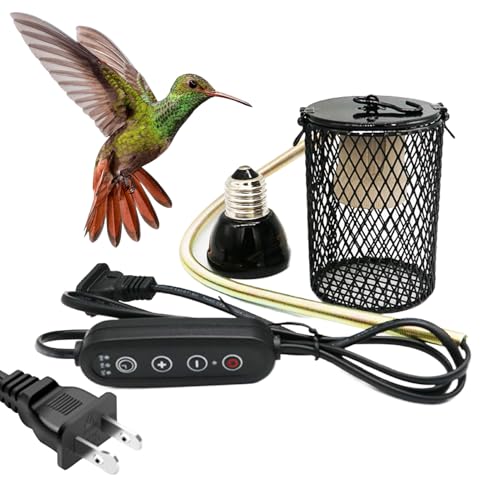 Chicken Coop Heater – Reptile Heat Lamp Guard, Metal Shade Cover, Anti Bite Safety Net | Ventilated Heating Cage Protector, Secure Mount Warming Fixture for Parrot Lizard Habitat