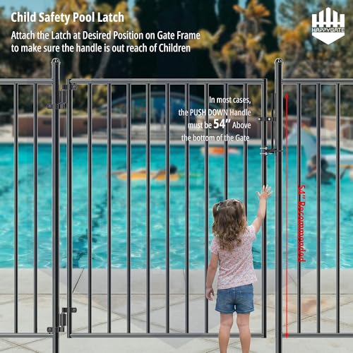 Pool Gate Latch, Auto Pool Gate Safety Latch for Chain Link Fence, Push Style Pool Gate Lock Chain Link Fence Gate Latch for Metal Gates, Outdoor Pool Safety (1-3/8"x1-7/8") - size: 1-3/8"x1-7/8"