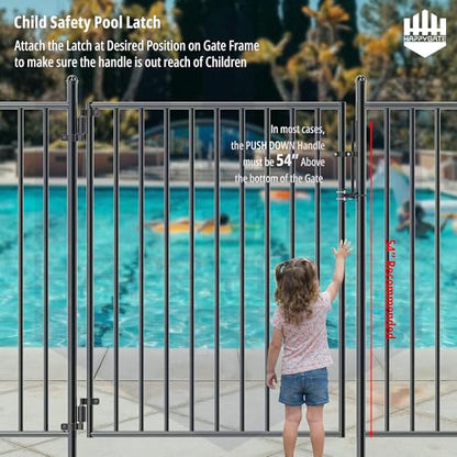 Pool Gate Latch, Auto Pool Gate Safety Latch for Chain Link Fence, Push Style Pool Gate Lock Chain Link Fence Gate Latch for Metal Gates, Outdoor Pool Safety (1-3/8"x1-7/8") - size: 1-3/8"x1-7/8"