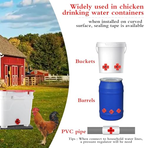 20 Pcs Horizontal Chicken Waterer Nipples with Drill Bits, Leakproof Poultry Watering System for Chicken Coop, Durable ABS Plastic & Stainless Steel, Water Saving Design for Outdoor Use