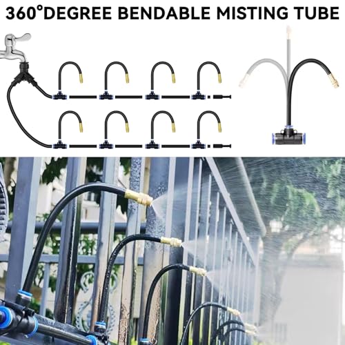98.4Ft Drip Irrigation System, 360° Bendable Drip Irrigation Kit Automatic Irrigation System for Garden, Adjustable Garden Watering Misting System for Greenhouse, Yard, Lawn, Plant - size: 98.4Ft