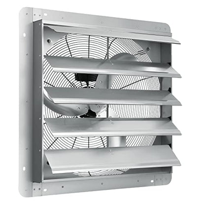 VEVOR 24'' Exhaust Fan, Wall Mounted Attic Fan with Variable Speed, 3320 CFM, Automatic Shutter, Ventilation and Cooling, Silver, Fan Only - size: 24 Inch