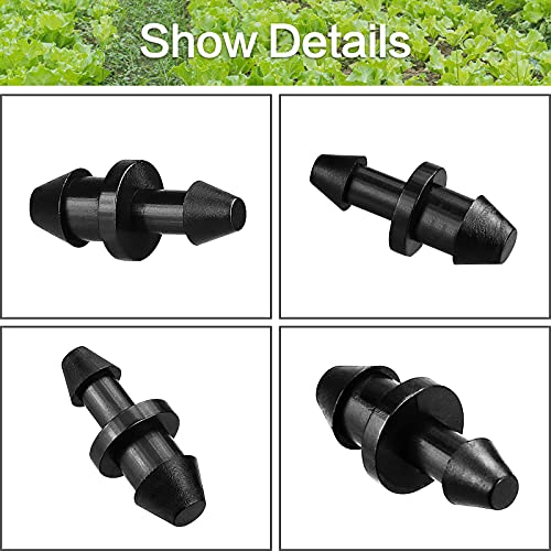 1/4" Drip Irrigation End Plug Fittings, 60 Pieces Drip Barbed End Cap Connectors for 1/4 Inch Irrigation Tubing, Drip Line Goof Plugs for Garden Lawn Systems - size: 4/7mm End Plugs-60P