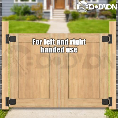 3.5 Inch Heavy Duty Gate Hinges, Extra Thick Black Shed Barn Door Hinges for Wooden Fences, Yard Gate, Vinyl Fence Gate, Garage, Gate Door Hinges for Indoor Outdoor(2 Pack)