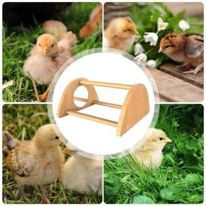 Chick Perch - Mini Wood Roosting Bar with Mirror for Chickens, Interactive Rooster Training Toy and Chicken Play Accessory for Coop, Encouraging Exercise, Balance, Socialization, and Engagement