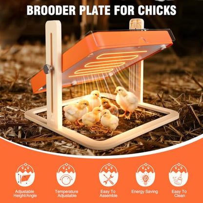 Chicken Coop Heater, Chicken Heater for Chicken Coop Accessories, Brooder Plate for Chicks, Chick Brooder Heating Plate UL-Compliant