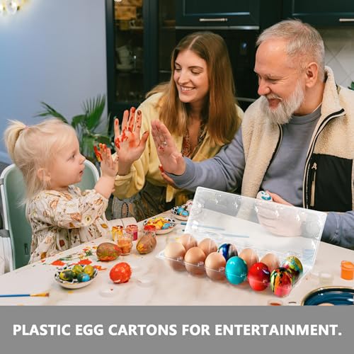 60PCS Egg Cartons 12 Count, 1 Dozen Clear Blank Egg Cartons Cheap Bulk for Large Eggs, Blank Chicken Egg Tray Holders for Family, Chicken Farm, Business Market Display - size: 60Pack-2x6 Grids