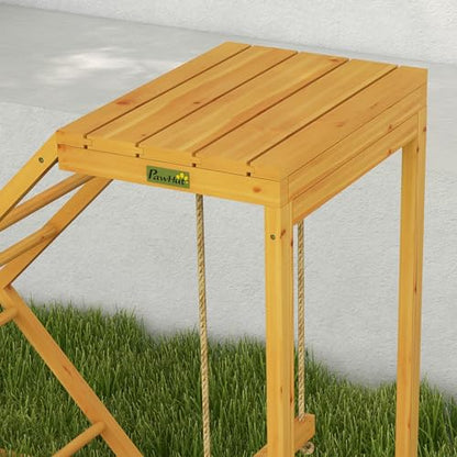PawHut Chicken Activity Play for Healthy & Happy Animals, Swing Set with Chicken Perches & Hen Ladder, Chicken Coop Toy, Yellow - color: Yellow