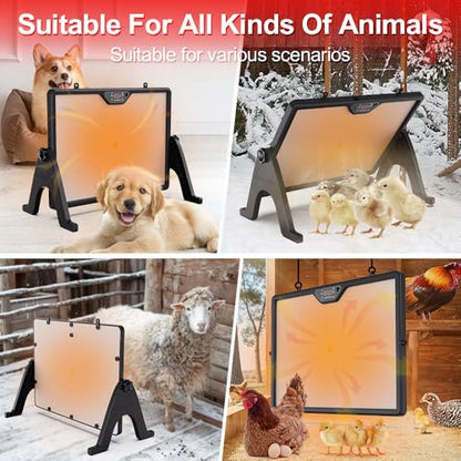 Upgraded Chick Heating Plate with Adjustable Height & Angle, Thermostatic Control Chick Warmer Pad for Enclosed Indoor Space – Ideal for Chicks, Ducklings, Quail, and Birds - size: 11.0"L x 12.0"W x 8.9"H