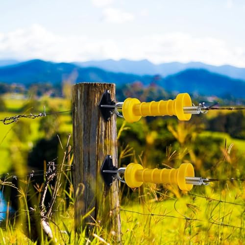 MEETOOT 3PCS Plastic Spring Loaded Electric Fence Door Handle Insulator Gate Hardware Pull Pasture Accessories Suitable for Farm Courtyards Business Park