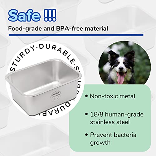 PEDAY 2.64 Gallon Extra Large Dog Water Bowl, 18/8 Human Grade Stainless Steel - Silver Nonslip - color: Silver, Nonsilp, size: 2.64 gallon