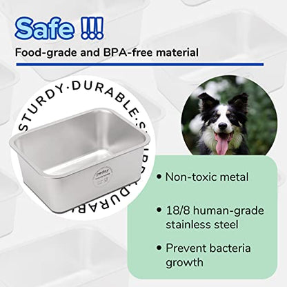 PEDAY 2.64 Gallon Extra Large Dog Water Bowl, 18/8 Human Grade Stainless Steel - Silver Nonslip - color: Silver, Nonsilp, size: 2.64 gallon