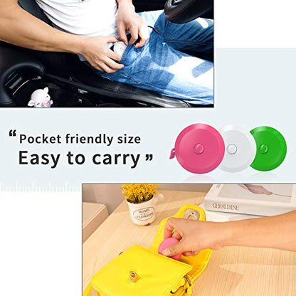 DiCUNO 60-Inch 1.5 Meter Soft and Retractable Tape Body Tailor Sewing Craft Cloth Dieting Measuring Tape (10 Colors Package) - color: 10 Colors