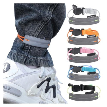 6 Pcs Reflective Cycling Pants Cuff Band High Visibility Bicycle Trouser Bands Adjustable for Night Walking Running - color: Blue
