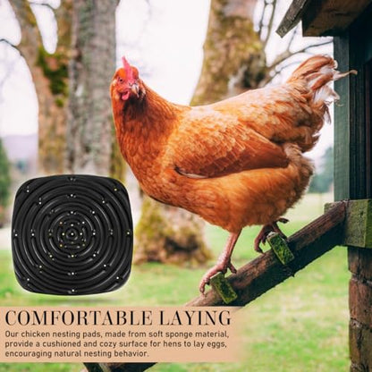 Toyvian Chicken Nesting Pads 4 Pack Washable Egg Laying Mats for Chicken Coop Soft Sponge Nest Box Liners Non Rolling Nest Pads for Poultry Care 12.00 X 12.00 X 0.39 in