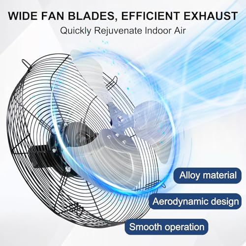 Cracubit Criditpid 7 Inch Shutter Exhaust Fan, Garage Exhaust, Wall Exhaust Fan with Adjustable Thermostat Switch for Gable, Shed, Garage, Basement, Greenhouse, Kitchen, Attic - color: Silver Shutter Exhaust Fan