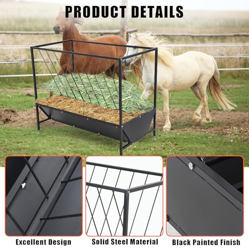 Poultry Automatic Feeder, Black Anti-Corrosion Feeding Trough, Chicken Coop Livestock Feeder, Outdoor Durable Feed Container