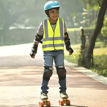 AYKRM Kids High visibility viz vest hi vis viz reflective safety vests - color: Black-logo, size: 2-5Y