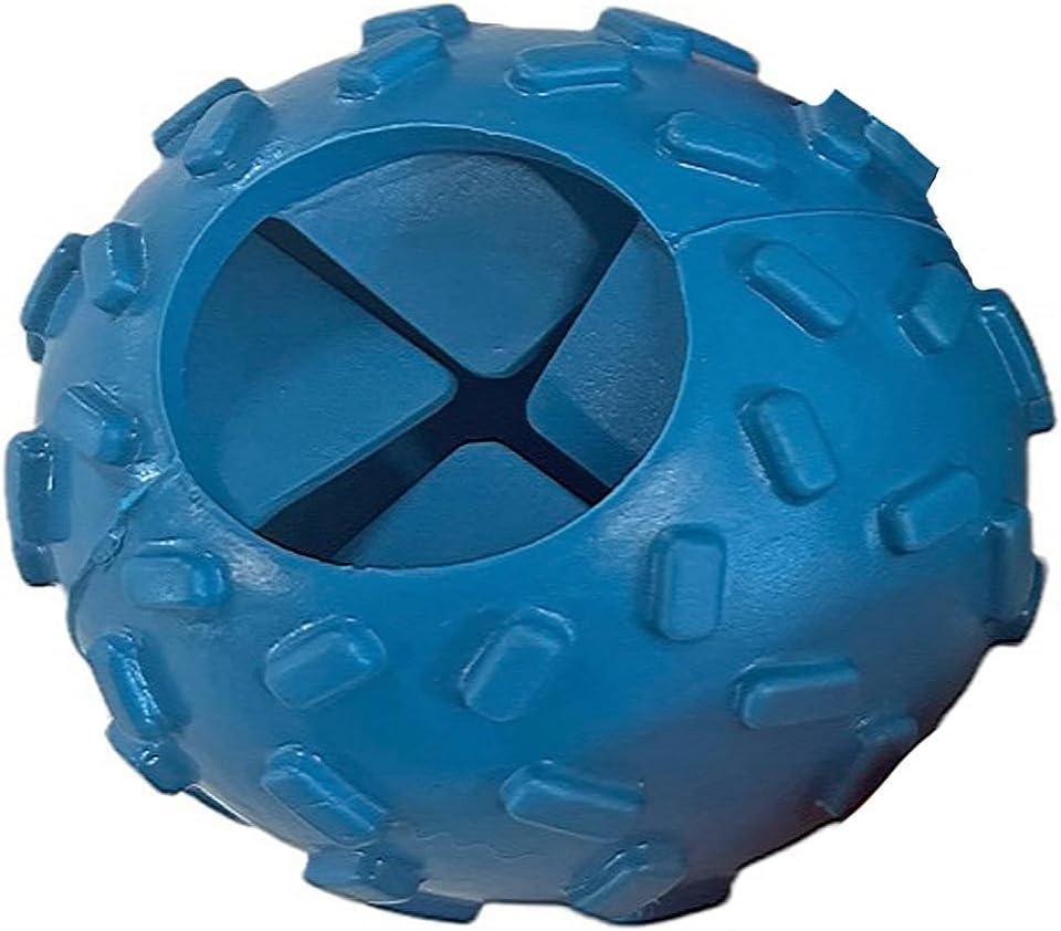 Challenging Treat-Dispensing Ball for Pigs, Piglets, Dogs, and Rabbits – Mental Stimulation and Playtime Fun! (Blue) - color: Blue