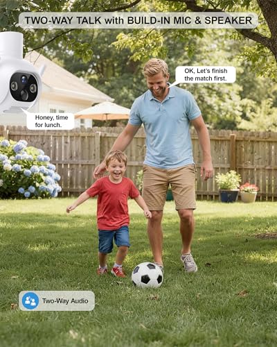 4G LTE Cellular Security Camera, No WiFi Needed, Solar Powered with Built-in eSIM, 2K Pan Tilt, PIR Motion Detection & Auto Tracking, Color Night Vision for Farm, Ranch, Barn & RV