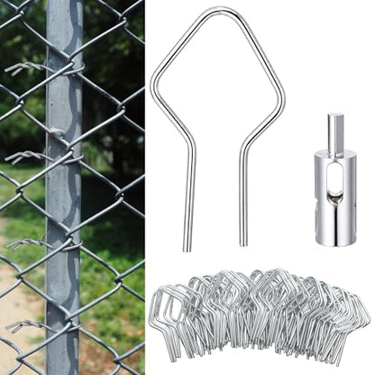 500 Pcs T Post Clips with Drill Chuck 11 Grade Galvanized Steel Fence Clips Metal Tie Preformed T-Post Fence Tensioner for Farm Garden Livestock Fencing T/U-Posts