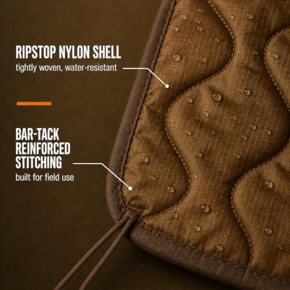 USGI Industries Military Woobie Blanket | Poncho Liner for Campers, Preppers & Veterans | 62x82 in, 1.75 lb, Water-Resistant | 5 Tactical Colors | Compression Bag - color: Coyote Brown