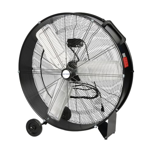 BILT HARD 30 inch High Velocity Drum Fan, 13000 CFM 2-Speed Heavy Duty Industrial Shop Fan for Garage, Warehouse, Workshop, Factory and Basement, UL Listed, Black - color: Black, size: 30 in.