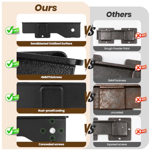 Kryonix 7.5" Flip Gate Latch Lock with 3 Padlock Hole, Heavy Duty Carbon Steel Door Latch for Outdoor Wooden Fence, 180° Adjustable Double Gate Latch for Sliding Swing Open Gate,Barn Door - size: 1PCS-Upgraded