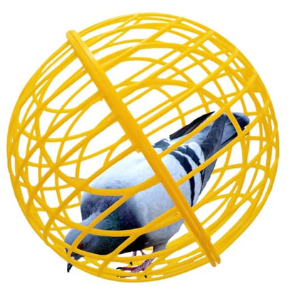7.8" Ball-Shaped Movable Pigeon Chick Coop, Little Rabbit Duck Guinea Pig Safe Walking Net,Preventing Dog Bites, Predation by Eagles Wolves Cats Eagles, Pet Safety Cage - color: Yellow