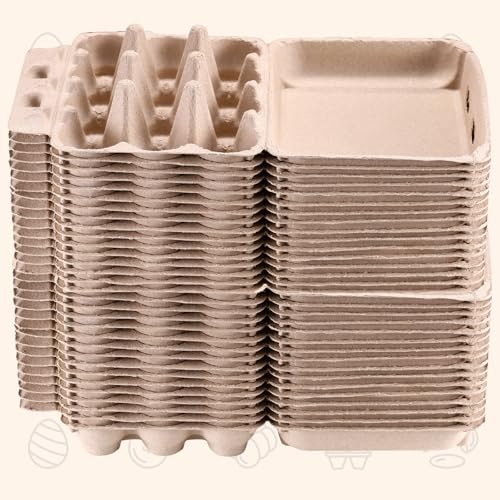LayHyand 100 Pcs Vintage Egg Cartons with Labels, Square Dozen Egg Basket Blank Natural Paper Pulp, Classical 3x4 Style Holds Up to One Twelve 12 Count Chicken Eggs, Sturdy Eggs Box with Stickers - size: Dozen Egg Cartons 100 Pcs Set