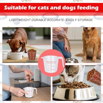 2 Pcs 1 Cup Dog Food Scoop Plastic Measuring Cups with Handle,Pet Food Measuring Scoops with Precise Markings for Dog, Cat or Bird Food (1 CUP) - size: 1 CUP
