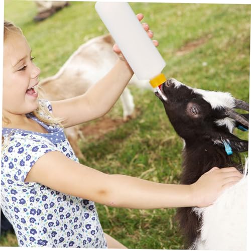 KESYOO 2Sets Animal Feeding Milk Bottles for Calves Goats Sheep Portable Farm Feeder with Replacement Nipples for Daily Use Essential Livestock Accessory