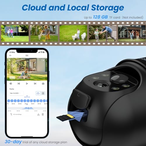 Cinnado 2K Cameras for Home Security-2.4G WiFi Outdoor Camera Wireless Solar/Battery Powered, 360° Viewing, Human Detection, Color Night Vision, Cloud/SD Storage B6 (B6-Black-1pack-2.4G) - style: B6-Black-1pack-2.4G