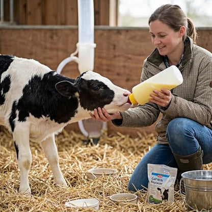 5-Pack Goat and Lamb Feeding Bottles with Silicone Nipples, 400ml Small Livestock Milk Feeder Kit for Sheep, Piglets, Calves, and Orphaned Animals, Hand-Rearing Nursing Set with 5 Replacement Nipples