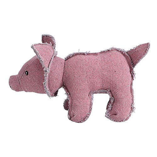 Pet Soft Canvas Fill Cotton Red Pig Shape Teeth Grinding Molar Chewing Biting Interactive Training Toy for Dogs