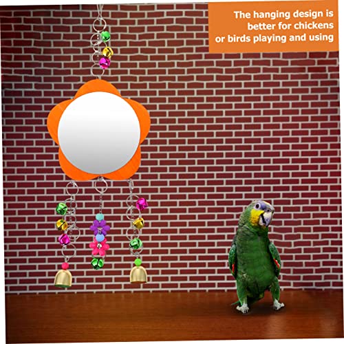 Totority 1pc Chicken Mirror Toy for Birds Sturdy Hanging Parrot Mirror Great for Coop Decoration and Chewing Fun