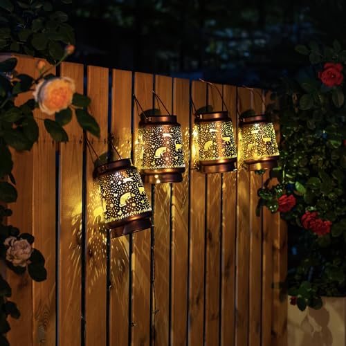 Cat Solar Lanterns Outdoor Waterproof Hanging Solar Lights Cat Gifts for Women Men Metal Decorative LED Cat Lanterns for Garden Decor,Yard,Patio,Lawn,Pathway,Landscape - style: Cat