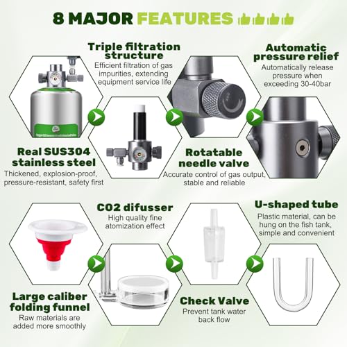 Upgraded 2L/5L Aquarium CO2 Generator System with Timer-Enabled Motor Valve, Upgrade CO2 System Kit with Quick-Release Structure for Aquarium Plants Tanks (2L) - size: 2L