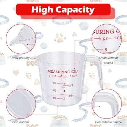2 Pcs 1 Cup Dog Food Scoop Plastic Measuring Cups with Handle,Pet Food Measuring Scoops with Precise Markings for Dog, Cat or Bird Food (1 CUP) - size: 1 CUP
