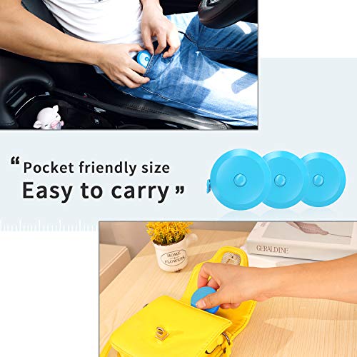 DiCUNO 60-Inch 1.5 Meter Soft and Retractable Tape Body Tailor Sewing Craft Cloth Dieting Measuring Tape (3 Pcs of Sky-Blue) - color: Sky Blue*3pcs