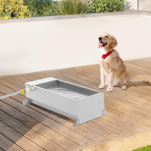 19.7 in Automatic Livestock Water Tank, 2 Gal Large Capacity Self Filling Dog Waterer Tank, Animal Drinking Water Bowl with Float Valve for Use On Farms, Ranches and Large Pet Feeding Sites.