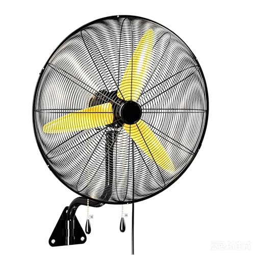 26" Wall Mount Fan, 9200 CFM Outdoor Wall Fan with 90° Oscillation,3 Speeds,Adjustable Tilt,Poweful Motor,Industrial Fan for Garage,Shop,Patio,Factory,Porch,Commercial,Factory,Gym,Indoor,ETL - size: 26 Inch Fan
