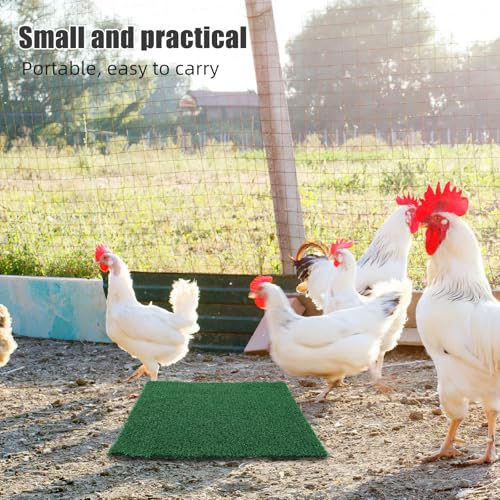 2pcs Reusable Chicken Coop Nesting Pads - Washable Grass Carpet Nest Mat for Laying Hens - Egg-Protecting Artificial Turf Bedding for Poultry House and Chicken Box Liners