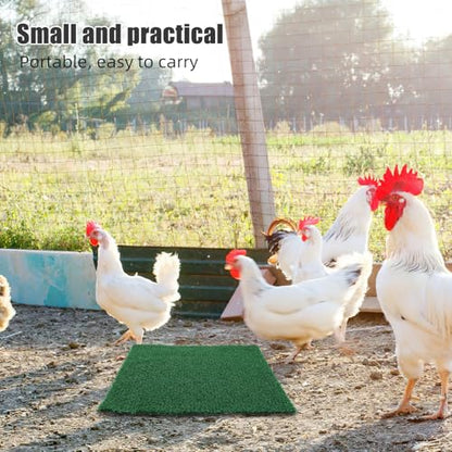 2pcs Reusable Chicken Coop Nesting Pads - Washable Grass Carpet Nest Mat for Laying Hens - Egg-Protecting Artificial Turf Bedding for Poultry House and Chicken Box Liners