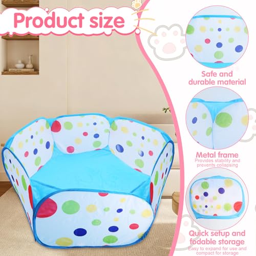 Cat Ball Pit,Pop Up Ball Pits Tent，Cat Enrichment Toys，Suitable for Indoor and Outdoor Activities (39.37inches in Diameter,No Ball Included) (Blue) - color: Blue